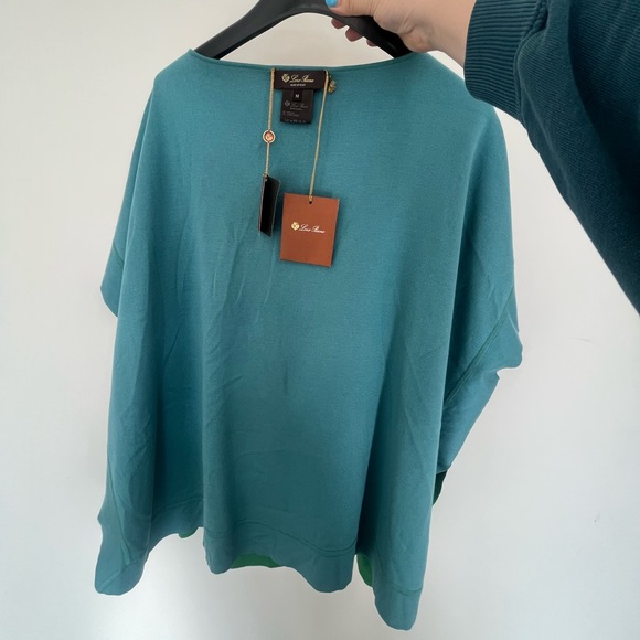 Loro Piana Baie Sainte Anne Reversible Poncho Sweater New w tag Authentic! GWP - Picture 10 of 11